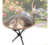Handpan Drums For Adults Yoga Drum With Percussion Stick Hand Pan Stand, 22 Inch 432Hz 9/10/12 Notes Educational Musical Instruments(Grey,9)