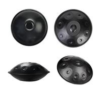 Handpan Drums Sets D Minor 9 notes D3 A Bb C D E F G A Percussion Instrument Steel Drums 440hz 22 inches Handpan Meditation Entertainment 10 notes with Hand Drum Stand (Color : Black, Size : 9 notes