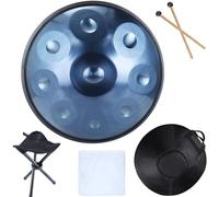 Handpan Drums Sets, Steel Tongue Drum D Major 22 Inches 9 Notes/10 Notes Steel Hand Drum With Soft Bag, 2 Handpan Mallets, Dust Cloth, Handpan Stand