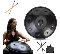 Handpan Instrument - 22 Inch Steel Tongue Drum with Drum Holder - 432Hz/440Hz 9/10/12 Notes for Sound Healing