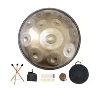 handpan instrument， 22inch Carve Golden D Minor Steel Tongue Drum Beginner Percussion Instrument ，for Meditation(432Hz(12 notes))