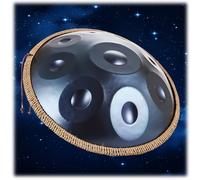 Handpan Instrument for Adults 22 Inches D Minor Kurd, 440Hz 9/10/12 Notes Hand Pan Steel Drum for Performance, Beginners with Soft Bag, 2 Mallets, Stand(Blue,12-note)