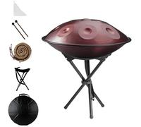 Handpan Instrument for Beginners, 432Hz/440Hz Steel Drum 22 Inches, 9/10/12 Notes with Hammers and Soft Bag, for Meditation, Sound Healing and Professional Performance(Purple,432HZ/12Note)