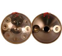 Handpan Steel Drum 432Hz, Golden Handpan Drum Percussion, 9/10/12/14 Notes 22 Inch Gold Performer in D Minor with Soft Handpan Bag, Durable Handpan Stand