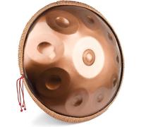 Handpan Steel Drum 432Hz, Golden Handpan Drum Percussion, 9/10/12/14 Notes 22 Inch Gold Performer in D Minor with Soft Handpan Bag, Durable Handpan Stand
