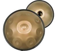 Handpan Steel Drum for Professional Performance, 22 Inch 9 Notes D Minor Heavy Duty Hand Drum Percussion Instrument with Soft Travel Bag & Drum Stand (Color : Gold)