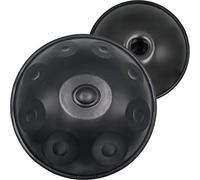 Handpan Steel Drum for Professional Performance, 22 Inch 9 Notes D Minor Heavy Duty Hand Drum Percussion Instrument with Soft Travel Bag & Drum Stand (Color : Black)