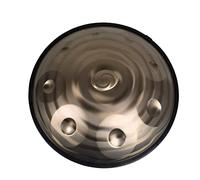 Handpan Steel Drum - Galactic Golden Spiral, 22 Inches 9/10/12 Notes D Minor Heavy Hand Drum Instrument with Carry Bag, Bracket, Decoration Rattan Rope, Gift for Music Enthusiast & Beginners (Color :