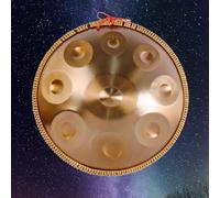 Handpan Steel Drum, Golden Handpan Drum Percussion, 9/10/12/14 NotesGold Performer'' In D Minor With Soft Handpan Case, Durable Handpan Stand And Dust-Free Cloth