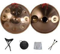 Handpan Steel Drum Percussion Instrument with Bag, String Decoration and Chopsticks for Meditation, Yoga, Zen - Perfect for Quiet Reflection and Relaxation