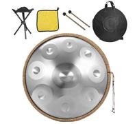 Handpan Steel Drum Professional Instrument in D Minor 432Hz/440Hz Hand Pan Drum Harmonic Percussion with Ethereal Sound Great for Sound Healing Meditation and Relaxation(B,10Notes)