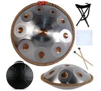 Handpan Steel Drum Professional Instrument in D Minor 432Hz/440Hz Hand Pan Drum Harmonic Percussion with Ethereal Sound Great for Sound Healing Meditation and Relaxation(432Hz,10Notes)