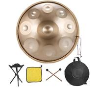Handpan Steel Drum Professional Instrument in D Minor 432Hz/440Hz Hand Pan Drum Harmonic Percussion with Ethereal Sound Great for Sound Healing Meditation and Relaxation(A,9Notes)