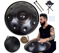 Handpan Steel Drum Professional Instrument in D Minor 432Hz/440Hz Hand Pan Drum Harmonic Percussion with Ethereal Sound Great for Sound Healing Meditation and Relaxation(A 432Hz,12Notes)