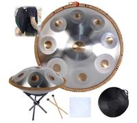 Handpan Steel Drum Professional Instrument in D Minor 432Hz/440Hz Hand Pan Drum Harmonic Percussion with Ethereal Sound Great for Sound Healing Meditation and Relaxation(440Hz,9Notes)