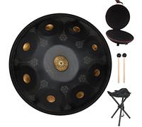 Handpan Steel Drum with High-end Hard-Shell Backpack, Unique & Beautiful Laser Engraving Pattern Design, Professional 22 Inches 9 Notes D Minor Heavy Drum Instrument for Music Enthusiast & Beginners