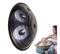 Handpan Steel Instrument for Adults 9/10/12 Notes Professional Handpan Drum Set 22 Inches D Minor with Carry Bag and Hand Drum Stand(432Hz,10Notes)