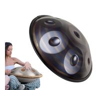 Handpan Steel Instrument for Adults 9/10/12 Notes Professional Handpan Drum Set 22 Inches D Minor with Carry Bag and Hand Drum Stand(432Hz,10Notes)