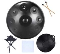 Handpan Steel Tongue Drum, 22" 9/10/12 Notes D Minor Steel Handpan Drum, Harmonic Handpan Harmonic Percussion, Without Murmurs and Broken Tones, for Sound Healing, Personal Meditation