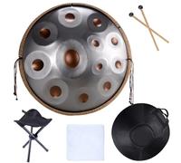 Handpan Steel Tongue Drum, 22" 9/10/12 Notes D Minor Steel Handpan Drum, Harmonic Handpan Harmonic Percussion, Without Murmurs and Broken Tones, for Sound Healing, Personal Meditation