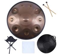 Handpan Steel Tongue Drum, 22" 9/10/12 Notes D Minor Steel Handpan Drum, Harmonic Handpan Harmonic Percussion, Without Murmurs and Broken Tones, for Sound Healing, Personal Meditation