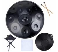 Handpan Steel Tongue Drum, 22" 9/10/12 Notes D Minor Steel Handpan Drum, Harmonic Handpan Harmonic Percussion, Without Murmurs and Broken Tones, for Sound Healing, Personal Meditation