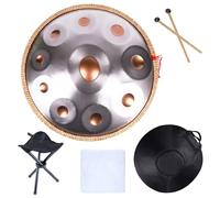 Handpan Steel Tongue Drum, 22" 9/10/12 Notes D Minor Steel Handpan Drum, Harmonic Handpan Harmonic Percussion, Without Murmurs and Broken Tones, for Sound Healing, Personal Meditation