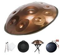 Handpan Steel Tongue Drum - 22 Inch, 9 Notes - Beginner Drum for Meditation, Yoga & Education - Includes Carry Bag, 2 Mallets, 4 Finger Sleeves
