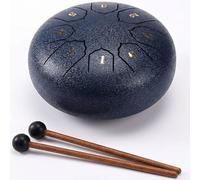 Handpan, Steel Tongue Drum 3/4/6/12 Inch 6/8/13 Notes, Hand Pan Drum With Music Book, Rain Drum Style Calming Percussion Instruments, Musical Gift For Adults & Beginners(Blue,6 inch 8 Note)