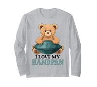 Handpan Teddy Bear Steel Drum Player Long Sleeve T-Shirt