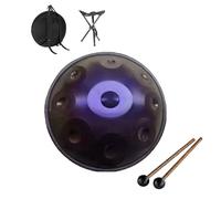 Handpan Tongue Drum 9/10/12 Notes 22 Inches Steel Hand Pan Percussion Instruments, Hand Drum Instrument For Adults With Travel Bag For Meditation Yoga Sound Healing(Dark purple,10 notes(440HZ))