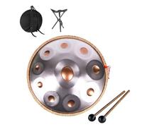 Handpan Tongue Drum 9/10/12 Notes 22 Inches Steel Hand Pan Percussion Instruments, Hand Drum Instrument For Adults With Travel Bag For Meditation Yoga Sound Healing(Gold+Silver,9 notes(432HZ))