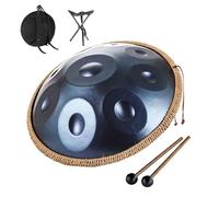 Handpan Tongue Drum 9/10/12 Notes 22 Inches Steel Hand Pan Percussion Instruments, Hand Drum Instrument For Adults With Travel Bag For Meditation Yoga Sound Healing(Blue,12 notes(432HZ))