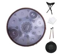 Handpan Tongue Drum 9/10Notes 22 Inches Mandala Steel Hand Pan Percussion Instruments, Hand Drum Instrument For Adults With Travel Bag For Meditation Yoga Sound Healing(A,10 Notes)