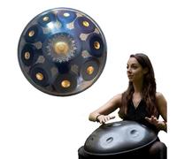 Handpan Tongue Drum - Handpan Instrument 22 Inch Mandala Tank Drum Steel Percussion Drum Instrument With Travel Bag 440hz, D Minor Steel Tongue Drum Percussion Drum Instrument(Blue,9Notes)