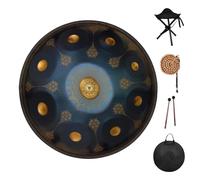 Handpan Tongue Drum - Handpan Instrument 22 Inch Mandala Tank Drum Steel Percussion Drum Instrument With Travel Bag 440hz, D Minor Steel Tongue Drum Percussion Drum Instrument(9Notes)