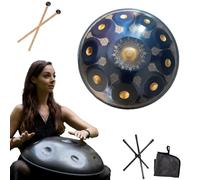 Handpan Tongue Drum - Handpan Instrument 22 Inch Mandala Tank Drum Steel Percussion Drum Instrument With Travel Bag 440hz, D Minor Steel Tongue Drum Percussion Drum Instrument(Blue,9Notes)