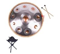 Handpan Tongue Drum - Handpan Instrument, 432Hz/440Hz D Minor Steel Percussion Drum Instrument, For Music Education Gathering Performance(Gold -440Hz,9 notes)