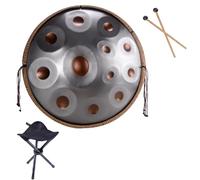 Handpan Tongue Drum - Handpan Instrument, 432Hz/440Hz D Minor Steel Percussion Drum Instrument, For Music Education Gathering Performance(Gold -432Hz,12 notes)
