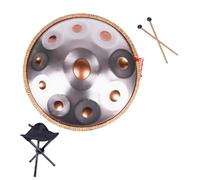Handpan Tongue Drum - Handpan Instrument, 432Hz/440Hz D Minor Steel Percussion Drum Instrument, For Music Education Gathering Performance(Gold -432Hz,10 notes)