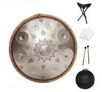 Handpan Tongue Drum Steel Percussion Instrument with Travel Bag for Beginners and Professionals, Includes All Accessories
