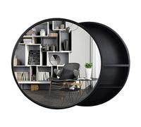 HanDpi Bathroom Storage Shelves with Slow-Close Wooden Frame 3 Level,Round Medicine Cabinet Wall Mounted Bathroom Mirror Cabinets, Sliding Door Mirror Cabinet for Living Room Decoration