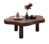 HanDpi Cloud Coffee Table, Cute End Table, Cartoon Coffee Table, Irregular Indoor Tea Table for Small Space, Living Room, White/Brown