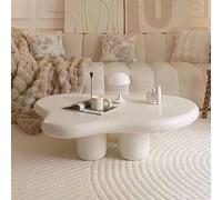 HanDpi Cloud Coffee Table Small Tables with Legs Cream White Side Cute End Table Irregular Tables for Living Room Apartment Office