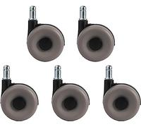 HanDpi Solid Rubber Caster S,S For, 63Mm Office Chair With Circlip 11X21Mm, A Set Of 5, Load Bearing 200Kg, Silent Rubber Double With