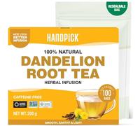 HANDPICK, Dandelion Root & Leaf Tea Bags (100 Herbal Tea Bags) Caffeine-Free Herbal Blend | Eco-Conscious Teabags | Direct from Source