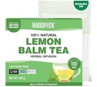 HANDPICK Lemon Balm Tea Bags - 100 Count | Caffeine-Free Herbal Tea with Citrus Flavor & Aroma | Pure Lemon Balm Leaves