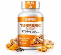 HANDPICK Turmeric Complex 7750 mg (120 Capsules | 2 Months Supply) - High Strength Turmeric with Ginger, Cinnamon, Curcumin Extract, Black Pepper & Vitamin K2 + D3 - 120 Vegetarian Capsules