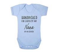 Handpicked for Earth by my Nana up in heaven, family memorial remembrance quote [BBY7] baby grow vest, 0-3 months, Pastel Blue
