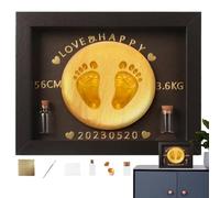 Handprint Kit - Newborn Footprint Keepsake Set, Keepsake Photo Frame Display, Curio Medallions, Safe Non-Toxic Ink Pad | Complete Shower Gift For Parents Grandparents Christening